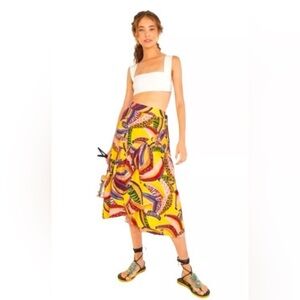 FARM Rio Banana print High-Low Skirt
